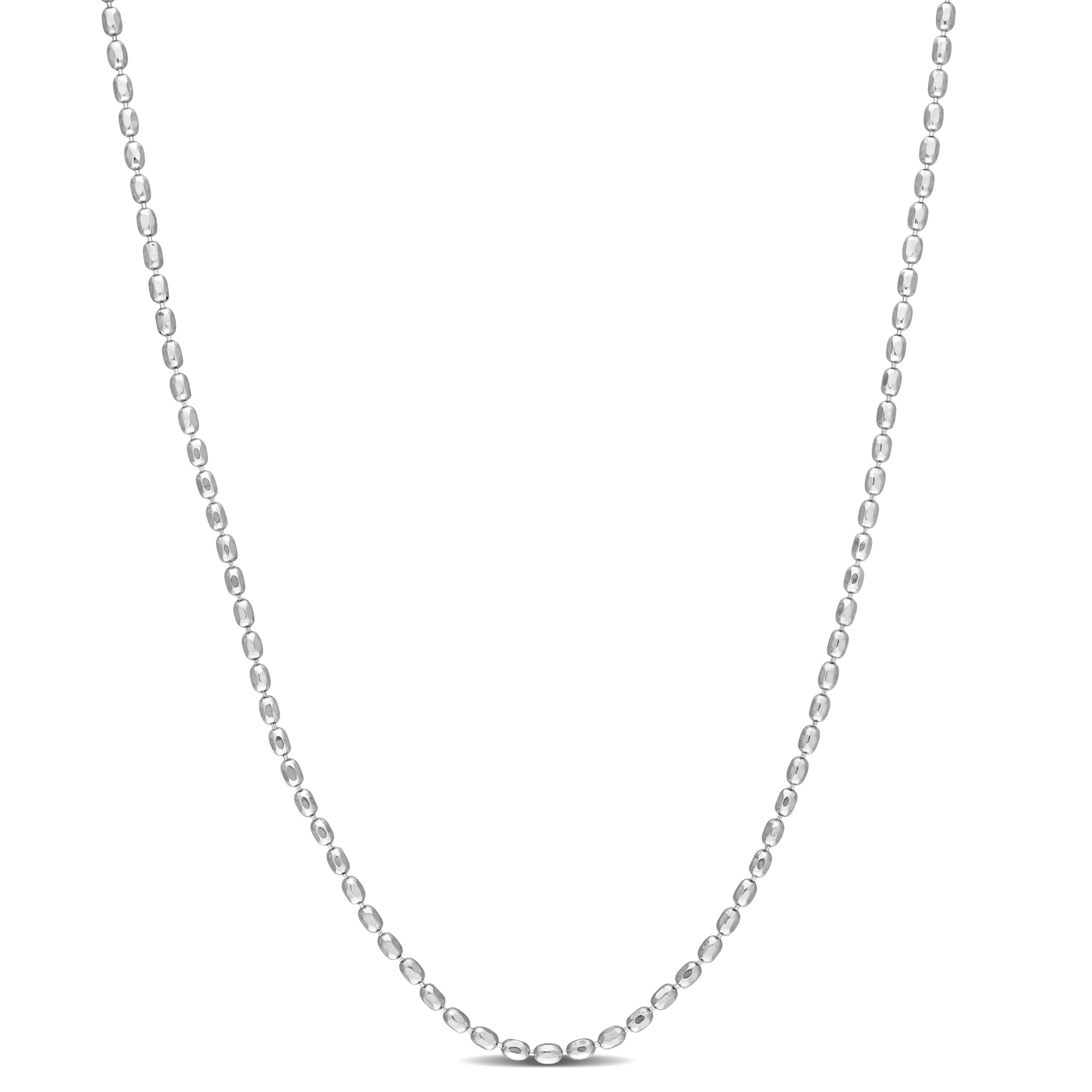 Miadora Sterling Silver Oval Ball Chain Necklace