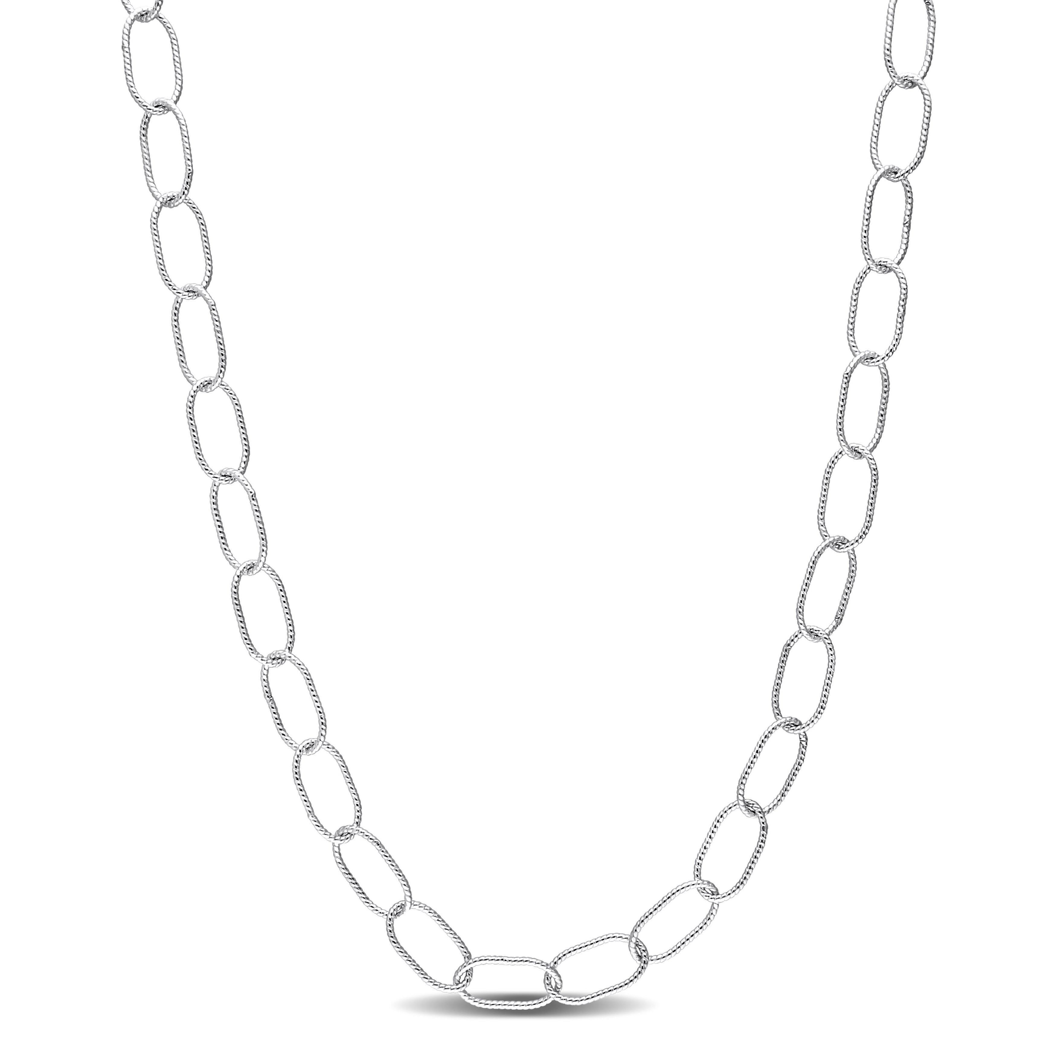 Miadora Sterling Silver Twisted Rolo Necklace