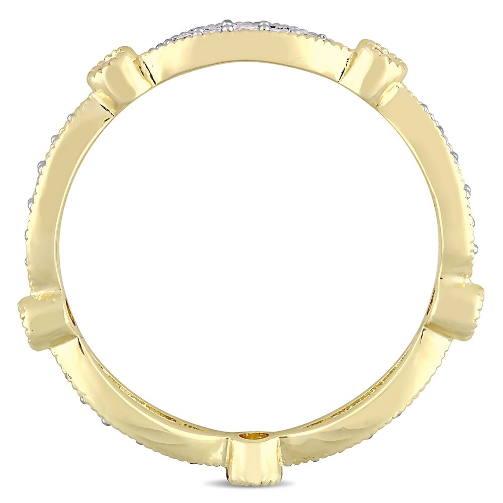 Miadora Yellow Plated Sterling Silver Created Yellow and Created White Sapphire Anniversary Band