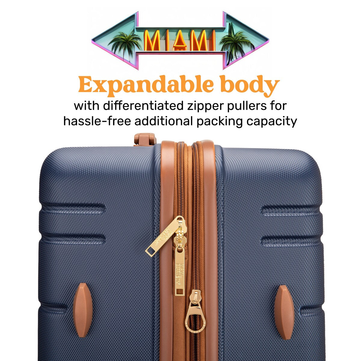 Miami CarryOn Brickell 3 Piece Expandable Retro Spinner Luggage Set
