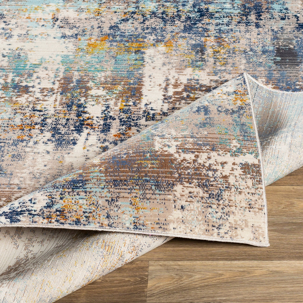 Artistic Weavers Micah Modern Rust, Navy, and Aqua Abstract Area Rug