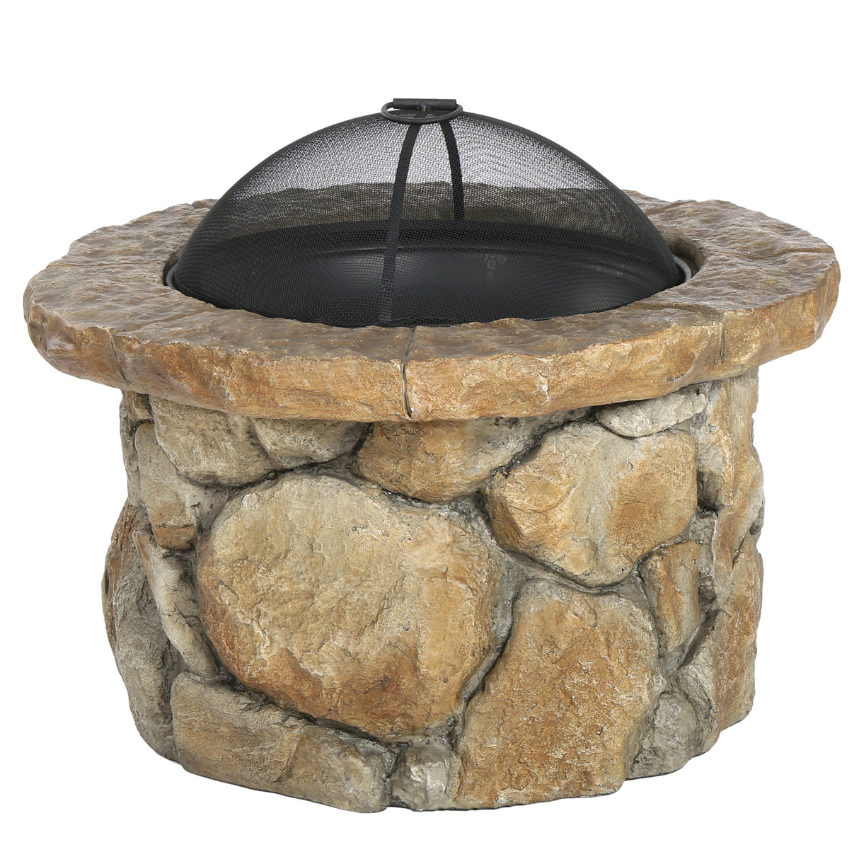 Micah Outdoor Natural Cement Lightweight Concrete Wood Burning Fire Pit by Christopher Knight Home