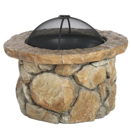 Micah Outdoor Natural Cement Lightweight Concrete Wood Burning Fire Pit by Christopher Knight Home