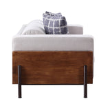 Michel Walnut and Grey High Shelter Backrest Sofa
