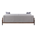 Michel Walnut and Grey High Shelter Backrest Sofa
