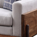 Michel Walnut and Grey High Shelter Backrest Sofa