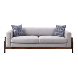 Michel Walnut and Grey High Shelter Backrest Sofa