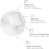 Microbead Stuffer Pillow Insert Sham Square Pillow Cushion for Extra Comfort & Support - Adjustable & Perfect Fit - 1 Pcs