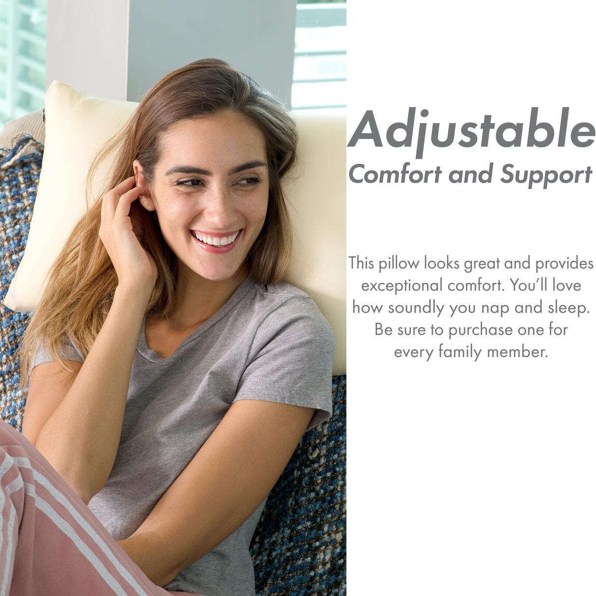 Microbead Stuffer Pillow Insert Sham Square Pillow Cushion for Extra Comfort & Support - Adjustable & Perfect Fit - 1 Pcs