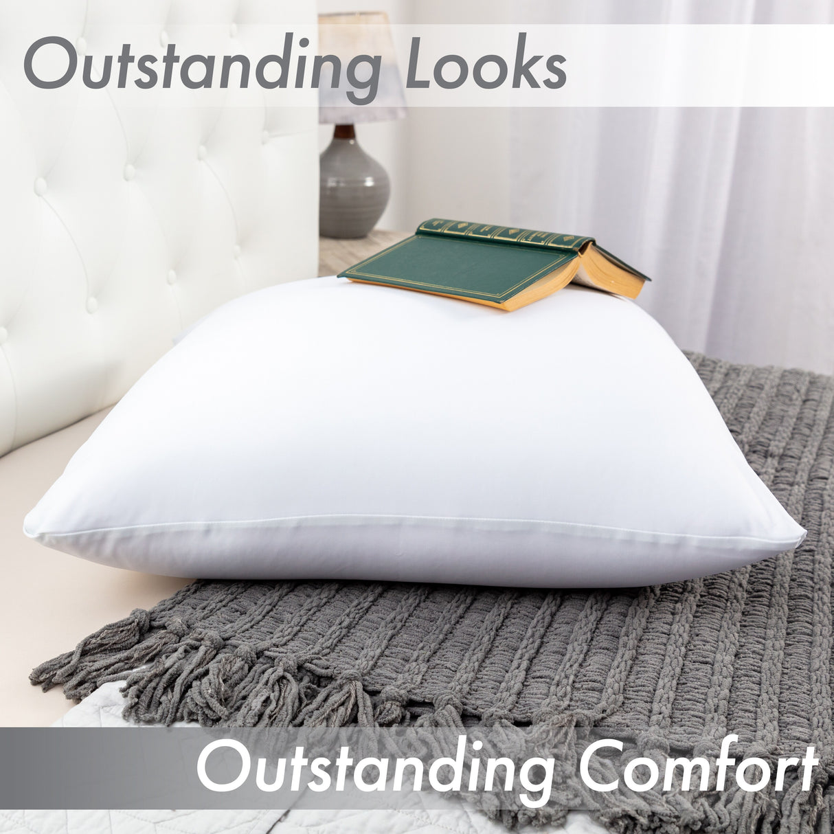Microbead Stuffer Pillow Insert Sham Square Pillow Cushion for Extra Comfort & Support - Adjustable & Perfect Fit - 1 Pcs