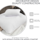 Microbead Stuffer Pillow Insert Sham Square Pillow Cushion for Extra Comfort & Support - Adjustable & Perfect Fit - 1 Pcs