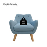 Microfibres Fabric Upholstered Child Accent Armchair with Wooden Legs - 19.29"W x 16.93"D x 20.47"H