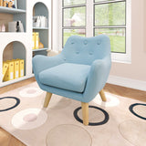 Microfibres Fabric Upholstered Child Accent Armchair with Wooden Legs - 19.29"W x 16.93"D x 20.47"H