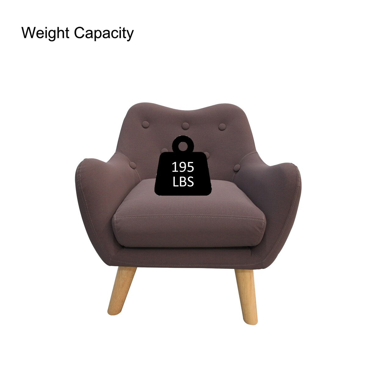 Microfibres Fabric Upholstered Child Accent Armchair with Wooden Legs - 19.29"W x 16.93"D x 20.47"H