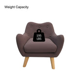 Microfibres Fabric Upholstered Child Accent Armchair with Wooden Legs - 19.29"W x 16.93"D x 20.47"H