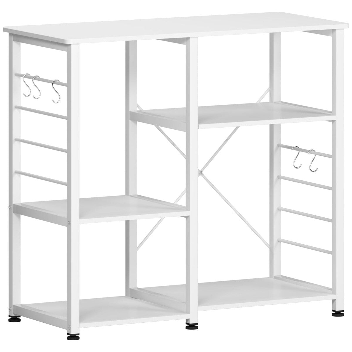 Microwave Cart Stand 35.4 inches, Kitchen Baker's Rack Utility Storage Shelf Microwave Stand 3-Tier x 3-Tier
