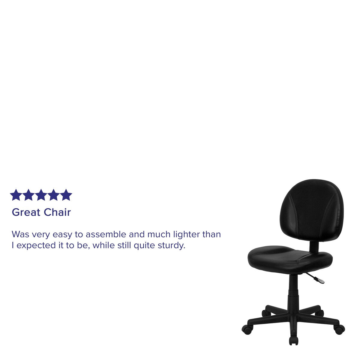 Mid-Back Black LeatherSoft Swivel Ergonomic Task Office Chair with Back Depth Adjustment
