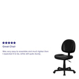Mid-Back Black LeatherSoft Swivel Ergonomic Task Office Chair with Back Depth Adjustment