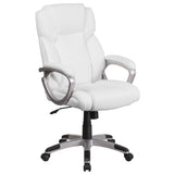Mid-Back LeatherSoft Executive Swivel Office Chair with Padded Arms