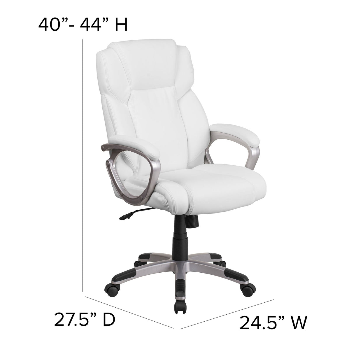 Mid-Back LeatherSoft Executive Swivel Office Chair with Padded Arms