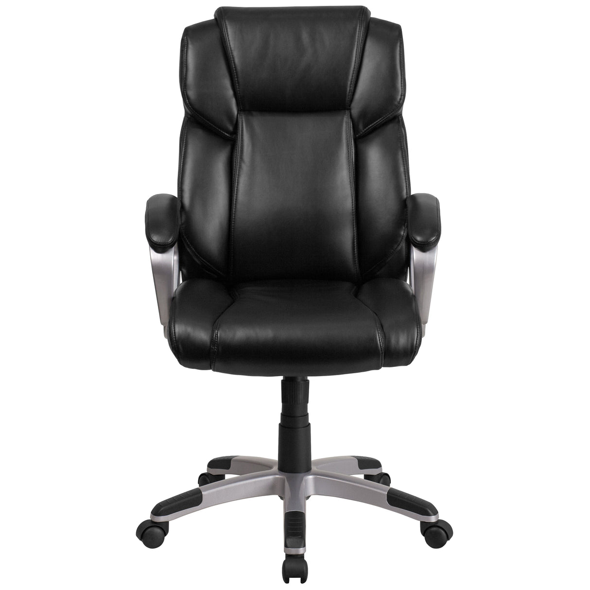 Mid-Back LeatherSoft Executive Swivel Office Chair with Padded Arms
