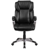 Mid-Back LeatherSoft Executive Swivel Office Chair with Padded Arms