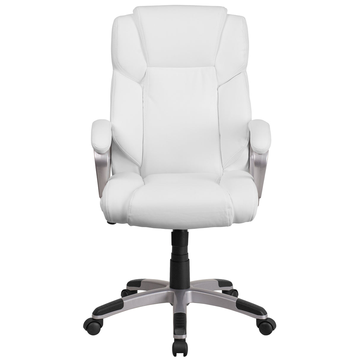 Mid-Back LeatherSoft Executive Swivel Office Chair with Padded Arms