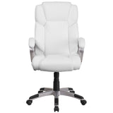 Mid-Back LeatherSoft Executive Swivel Office Chair with Padded Arms