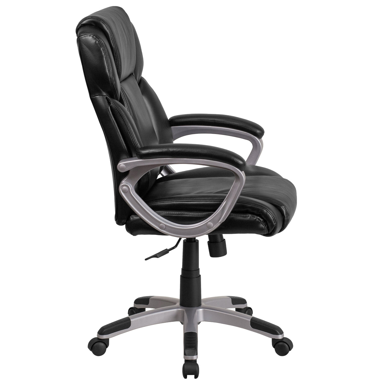 Mid-Back LeatherSoft Executive Swivel Office Chair with Padded Arms