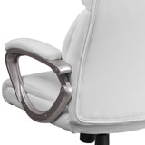 Mid-Back LeatherSoft Executive Swivel Office Chair with Padded Arms