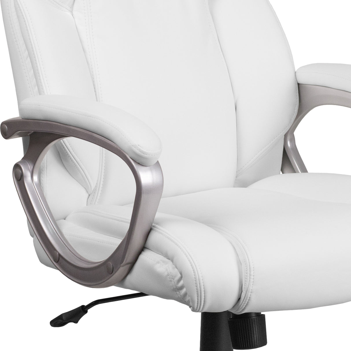 Mid-Back LeatherSoft Executive Swivel Office Chair with Padded Arms