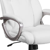 Mid-Back LeatherSoft Executive Swivel Office Chair with Padded Arms