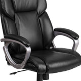 Mid-Back LeatherSoft Executive Swivel Office Chair with Padded Arms