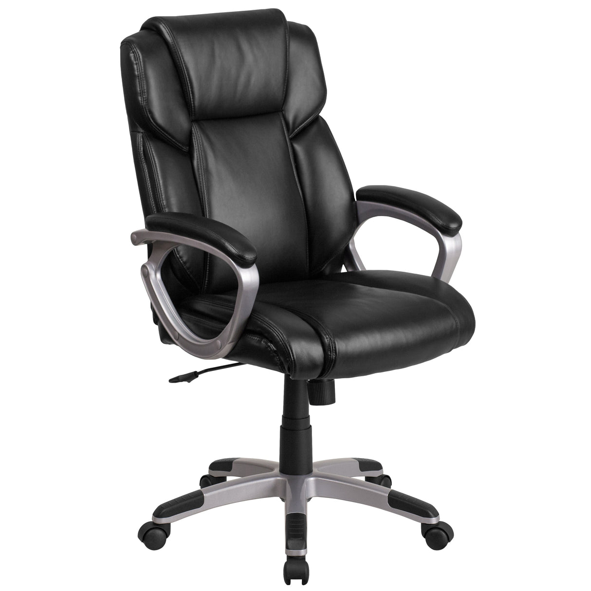 Mid-Back LeatherSoft Executive Swivel Office Chair with Padded Arms