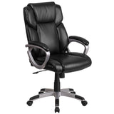 Mid-Back LeatherSoft Executive Swivel Office Chair with Padded Arms