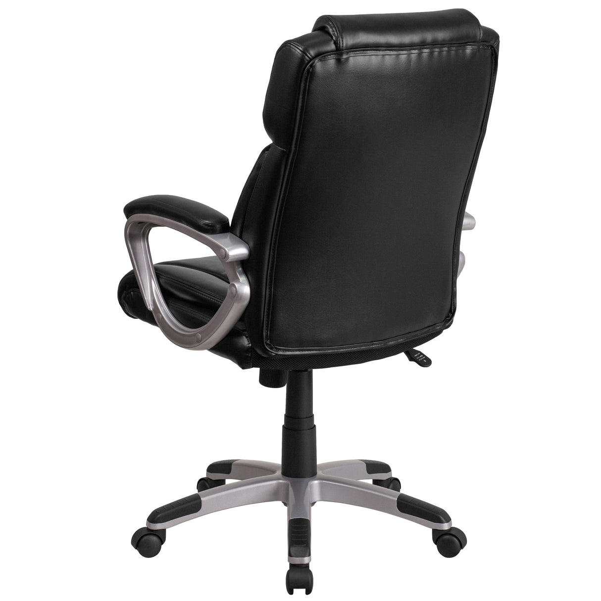 Mid-Back LeatherSoft Executive Swivel Office Chair with Padded Arms