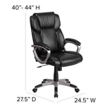 Mid-Back LeatherSoft Executive Swivel Office Chair with Padded Arms