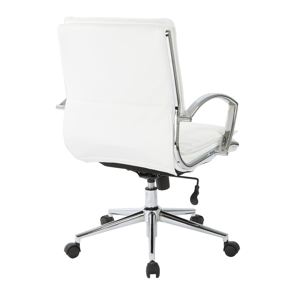 Faux Leather Chair/ Chrome Base Mid-back Professional Managers Chair w/ Removable Sleeves