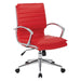 Faux Leather Chair/ Chrome Base Mid-back Professional Managers Chair w/ Removable Sleeves