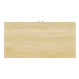 Mid-Century 2-Door Wood Storage Cabinet with Shelf and Fabric Covered Panels