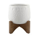 Mid-Century 3.5" Caveman Ceramic on Stand,Matte White