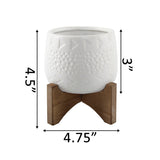 Mid-Century 3.5" Caveman Ceramic on Stand,Matte White