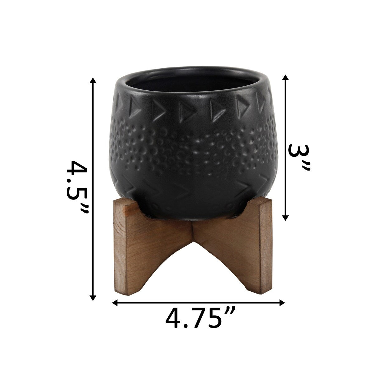 Mid-Century 3.5" Caveman Ceramic on Stand,Matte White