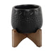 Mid-Century 3.5" Caveman Ceramic on Stand,Matte White