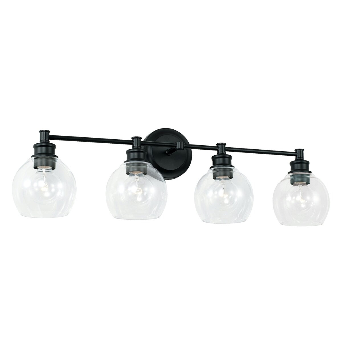Mid-Century 32-inch 4-light Bath/ Vanity Fixture w/ Clear Glass