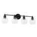 Mid-Century 32-inch 4-light Bath/ Vanity Fixture w/ Clear Glass