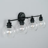 Mid-Century 32-inch 4-light Bath/ Vanity Fixture w/ Clear Glass