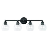 Mid-Century 32-inch 4-light Bath/ Vanity Fixture w/ Clear Glass