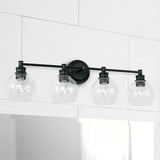 Mid-Century 32-inch 4-light Bath/ Vanity Fixture w/ Clear Glass