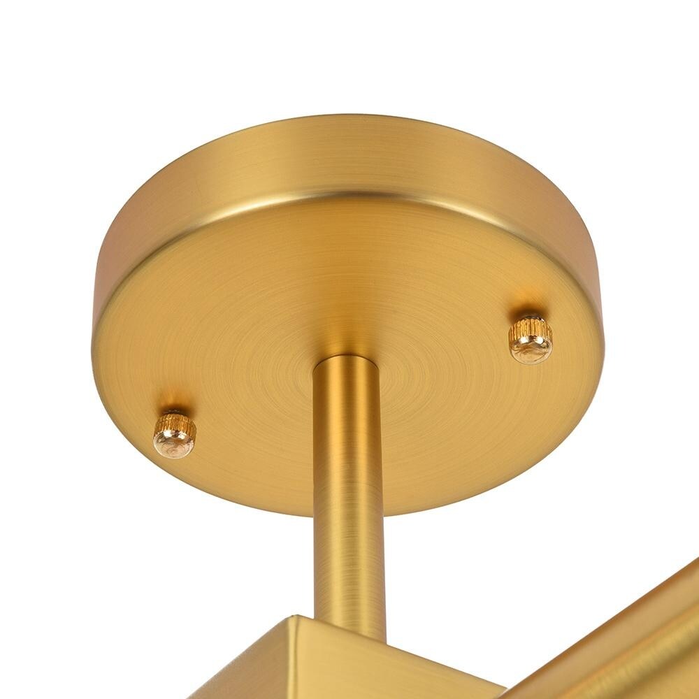 Mid-Century 6-Light Opal Glass Globe Linear Semi Flush Mount